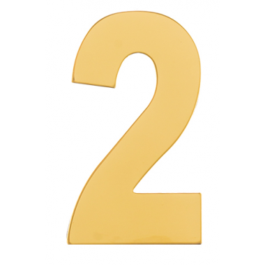 Номер дверной "2" металл золото